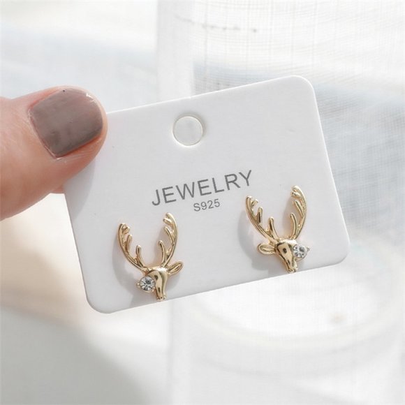 ♠️ NEW Reindeer Earrings in Gold - Picture 7 of 7